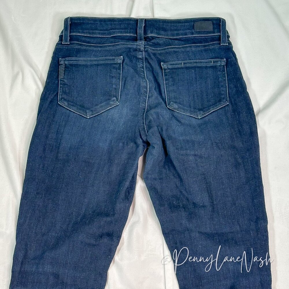 Paige Verdugo Skinny Ankle Cropped Jeans Size 26 Blue Dark Wash - Picture 10 of 12